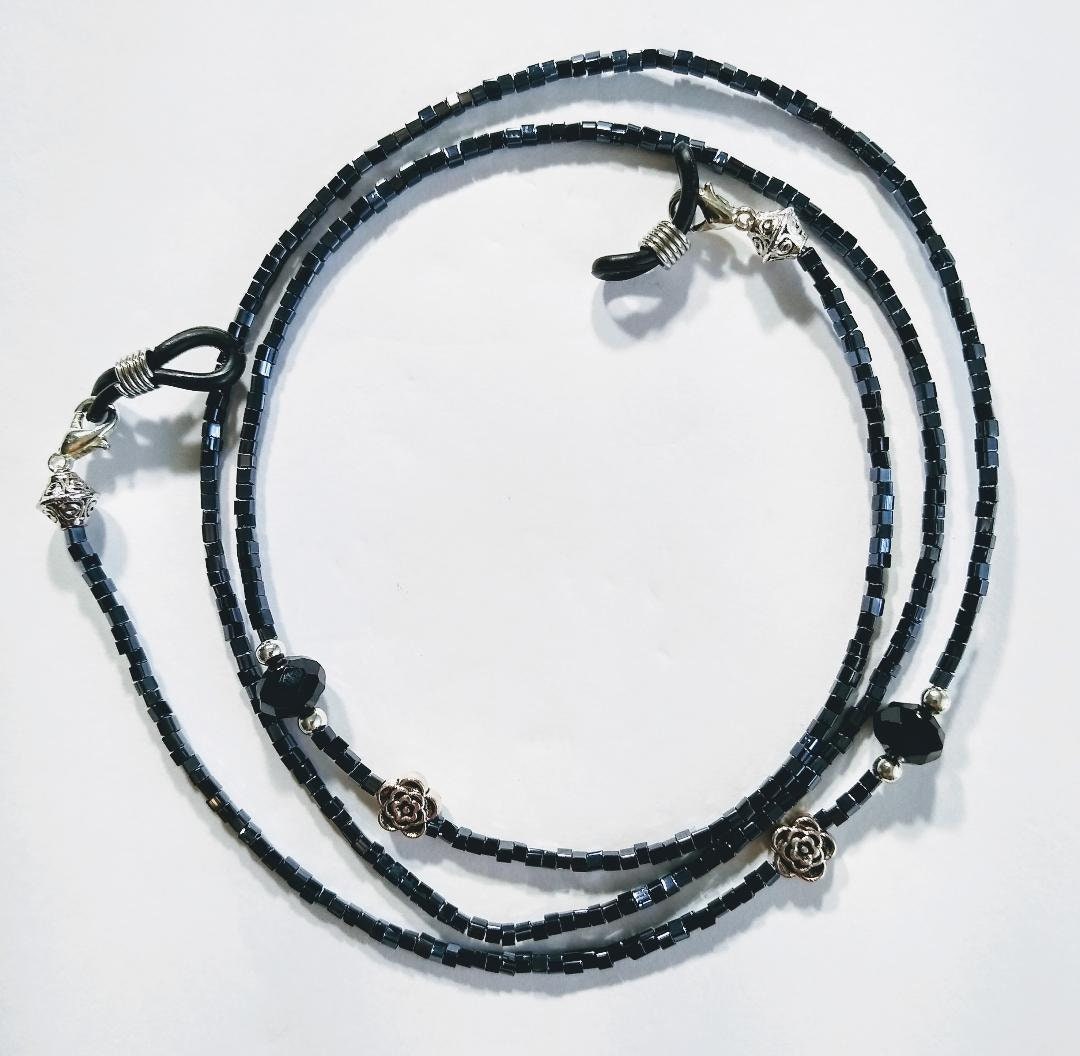 Black Glasses Chain Beaded Glasses Chain Sunglasses Chain Etsy