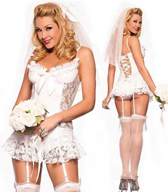 Buy Lulu's Fancy Fantasy Wedding Bride Costume, Sexy Tulle Bridal Gown  Costume, Fantasy Nightgown, Erotic Lingerie, Sexy Costume, 2 Options Online  in India 