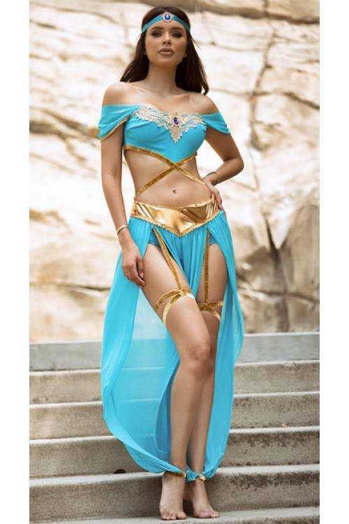  Disfraz de princesa Jasmine de anime, cosplay latino, disfraz  de Halloween para adultos, disfraz de danza del vientre, Verde : Ropa,  Zapatos y Joyería