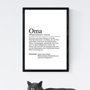 OMA Definition Poster Bild DIN A4 Geschenk Geburtstag Enkelkinder Omi Schwangerschaft Verkündung Bild 2