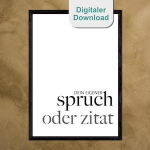 Jouw eigen gepersonaliseerde spreuk - Zwart-wit poster