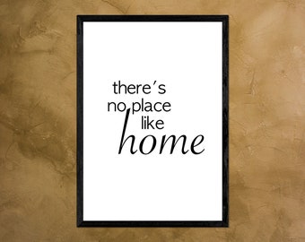 Affiche "There's no place like home" - affiche noir et blanc - décoration pour la maison