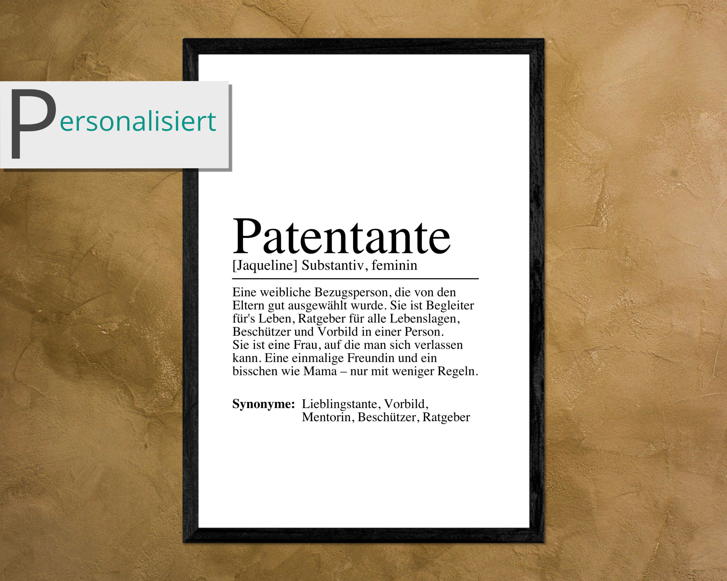 PATENTANTE Definition Poster Bild DIN A4 A5 oder Digital Geschenk Baby