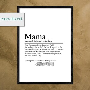 MAMA Definition Poster Bild DIN A4 A5 oder Digital - Geschenk - Muttertag - Muttertagsgeschenk