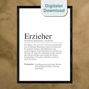 EDUCATOR Definition Poster Picture DIN - Gift