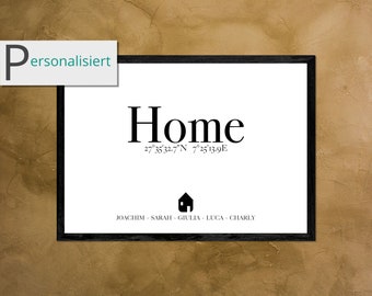 Personalized Family Poster Home - Couple Poster Personalized - Moving In - Love - Family - Home - At Home