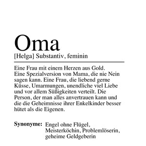 OMA Definition Poster Bild DIN A4 Geschenk Geburtstag Enkelkinder Omi Schwangerschaft Verkündung Bild 3