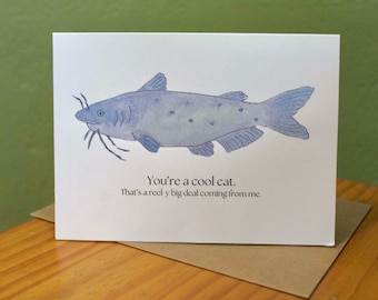 A Reel Cool Cat Birthday Card