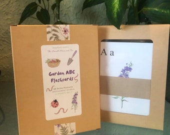 Garden ABC Alphabet Flashcards I Watercolor Garden Alphabet I Learning Cards