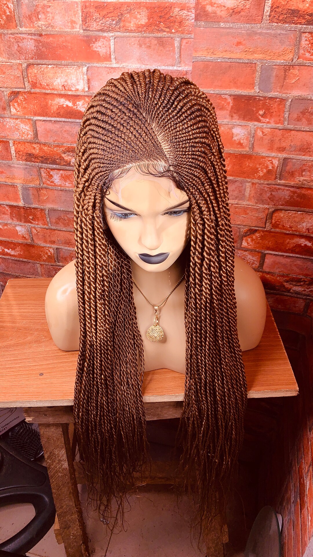 Ready to Ship Cornrows Braids Twists Closure Wig Braided Etsy