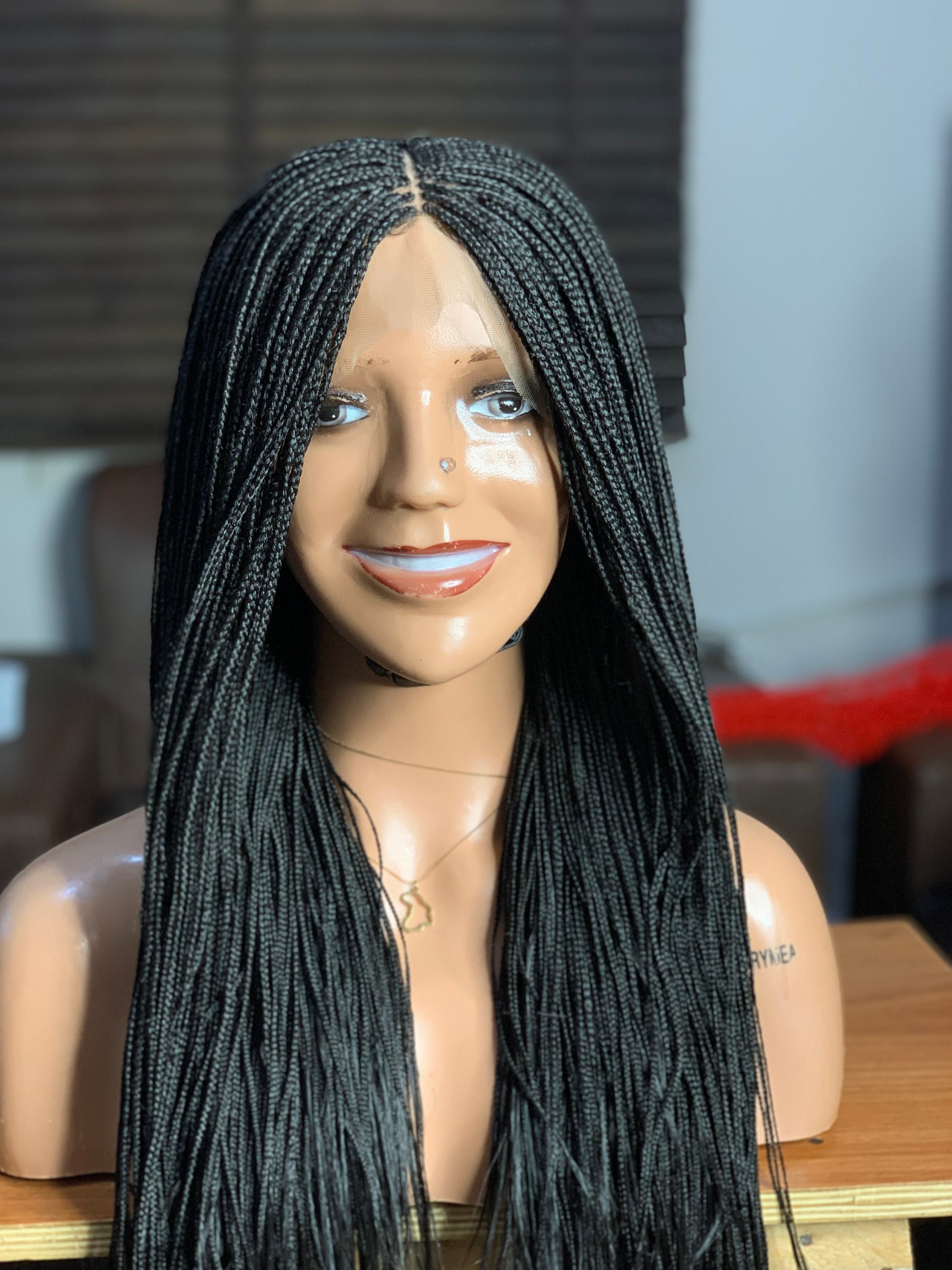 Micro Full Lace Wig Braids Wig Braided Wigs Handmade Wig Etsy