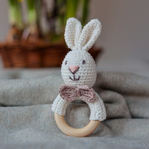 Hase rattle White | Rattle rabbit | Baby rattle | Baby toys