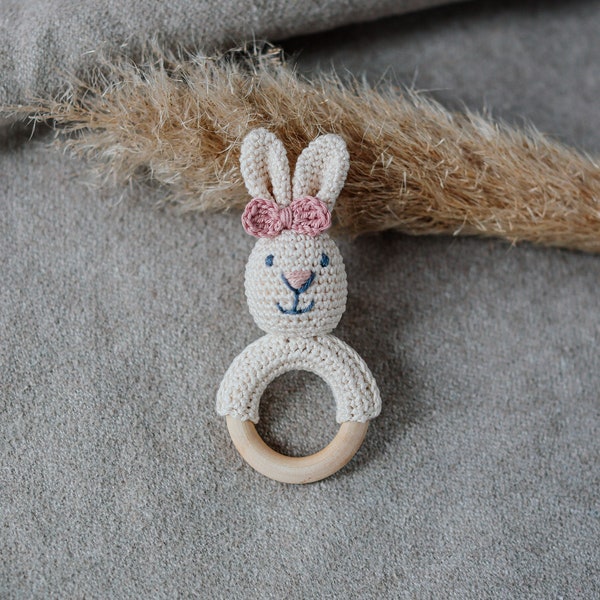 Hase rattle | Crochet rattle | Greifling rabbit