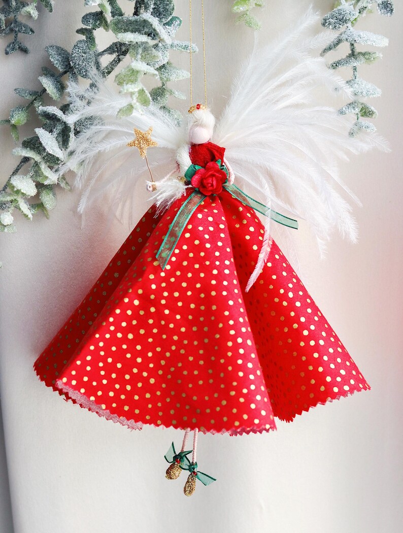 Red Christmas Tree Fairy / Christmas Tree Topper / Christmas Fairy