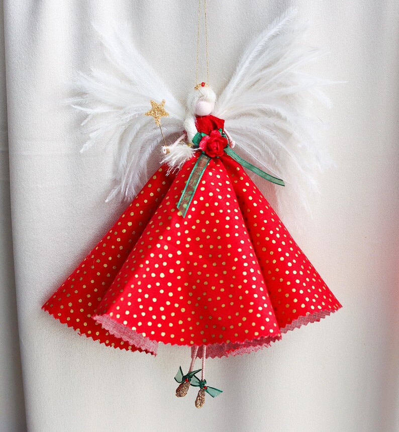 Red Christmas Tree Fairy / Christmas Tree Topper / Christmas Fairy