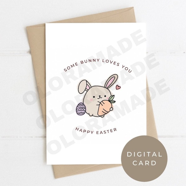 Printable Easter Card | Printable Card | Downloadable Easter Card | Easter Bunny | Digital Easter Card