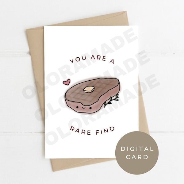 Printable Steak Birthday Card - Etsy