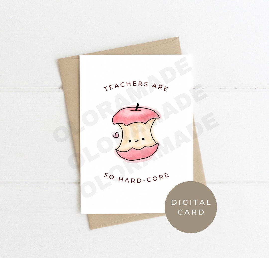 Printable Teacher Appreciation Card Printable Card Downloadable Teacher ...