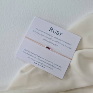 Genuine Ruby Zoisite Bracelet, Handmade Crystal Bracelet, Elastic