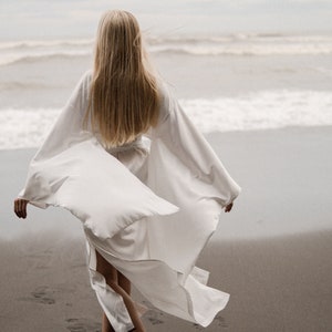 Weiß Braut Robe, lange Seide Kimono Robe Nachtwäsche, Satin Robe Hochzeit Seide Morgenmantel, Braut Brautjungfer Seidenkleider für Frauen