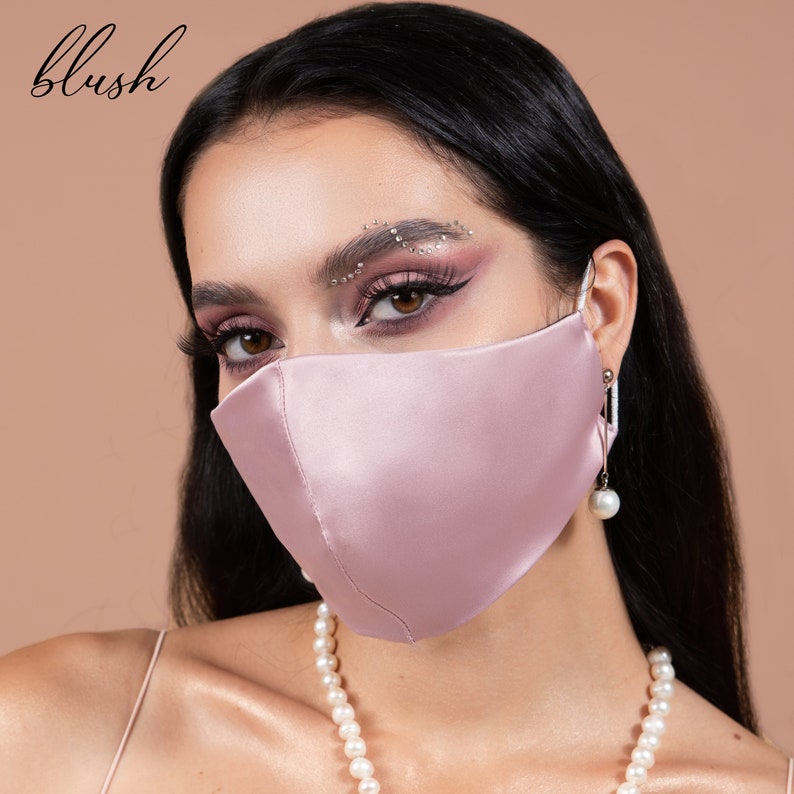 Silk Face Mask Satin Face Mask Navy Blue Silk Mask Reusable Etsy