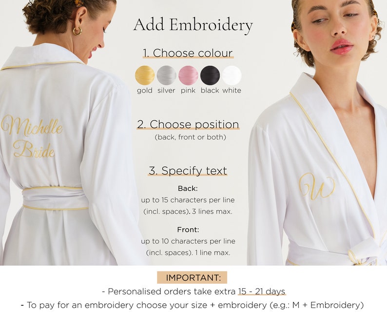 Bride Robe, Bride Dressing Gown, Personalized Bridal Robe Bridesmaid Robe Set White Robe Satin Silk Robe Long Robes Getting Ready Party Robe image 2