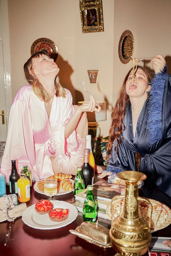 personalised dressing gown silk Mrs.Satin Robe