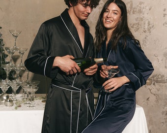 Matching Dressing Gown, Family Robes, Matching Robe, Couples Robe, Women's Men's Robes, Satin Dressing Gown, Christmas Robes, Silk Robe