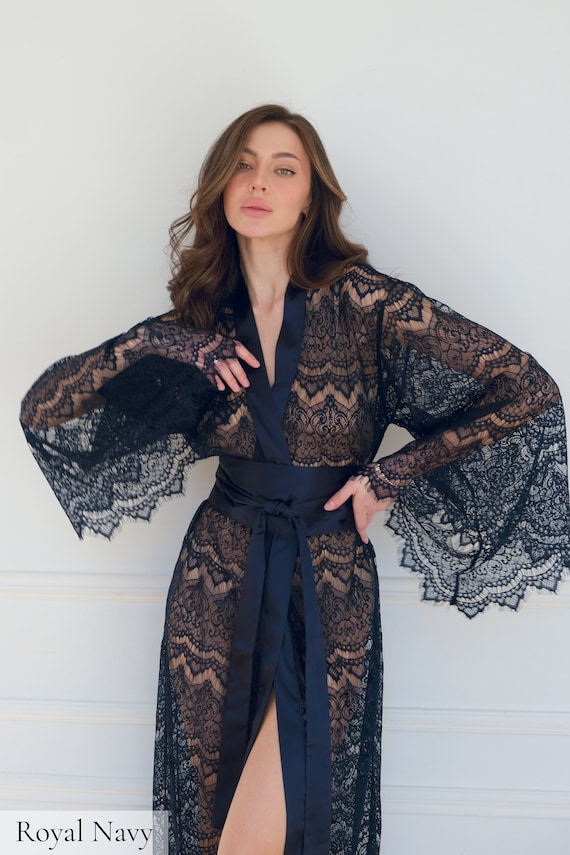Silk lace 2025 dressing gown