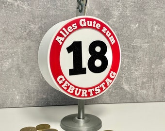 Street sign money box Happy Birthday - personalizable