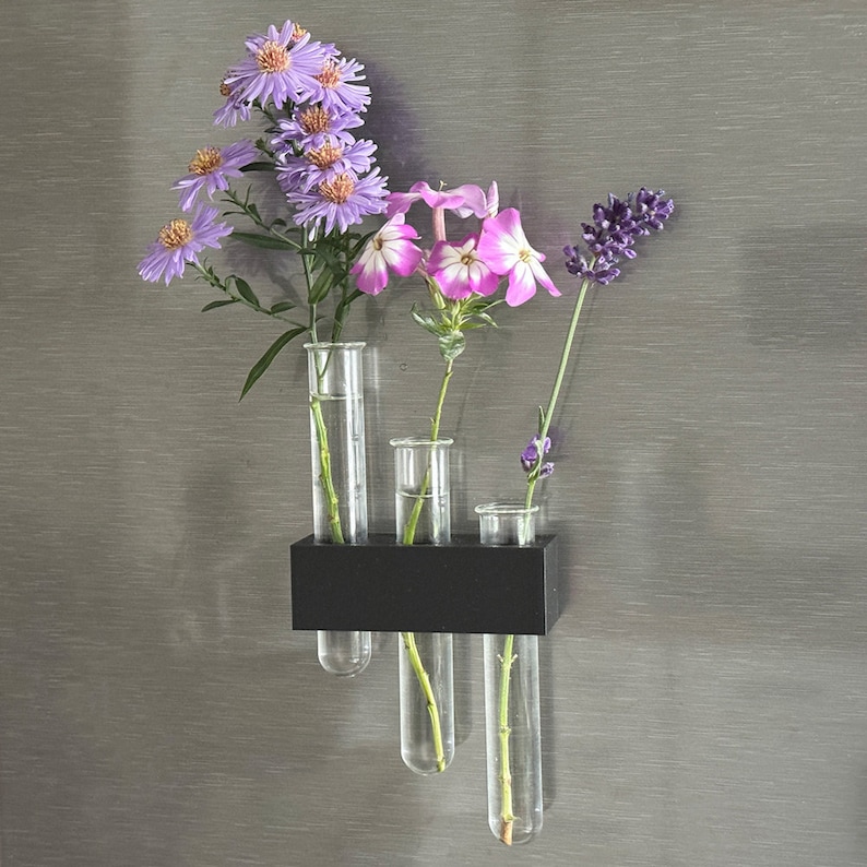 Kühlschrankmagnet Blumenvase mit Reagenzglas 3-fach