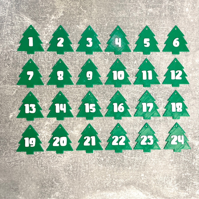 3D-Adventskalender Zahlen Sets Tannenbaum