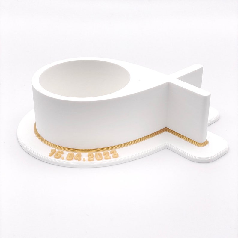 Personalizable fish candlestick for communion, confirmation & baptism over 60 colors image 7
