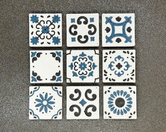 Koelkastmagneten Portugese tegels set van 9 “Design 3”