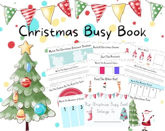 Christmas Busy Book, Printable Busy Book, Toddler Busy Book,  Printable Toddler Learning Book, Christmas Activity Sheets