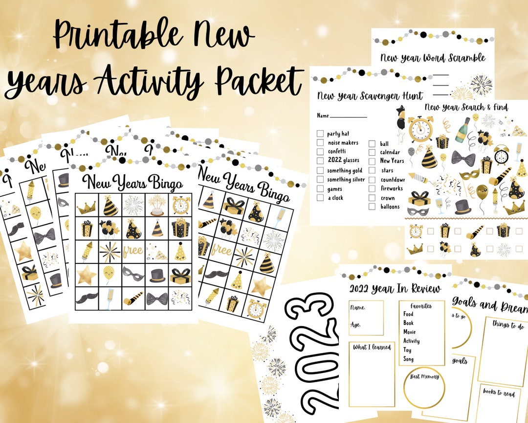 2023 New Year's Activities and Games for Kids Printable