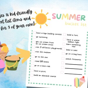 Summer Bucket List Printable for Kids, Kids Printables, Activities for ...
