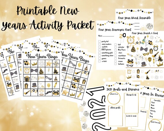 New Year's Activities and Games For Kids Printable New
