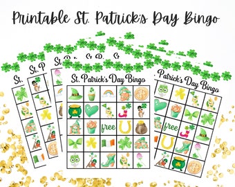 St. Patrick's Day Bingo, St. Patrick's Day Activity Printable, Holiday Games for Kids, St. Patrick's Day Activities For Kids