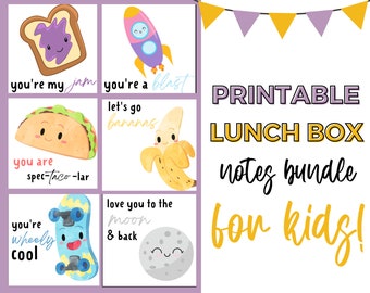 Lunchbox Notes for Kids, Lunchbox Notes Printable, Joke Lunch Box Notes, Lunchbox Cards, Motivational Cards, Instant Download