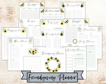 Friendsgiving Planner, Printable Thanksgiving Planner, Thanksgiving Organizer, Friendsgiving Printables, Friendsgiving Organizer