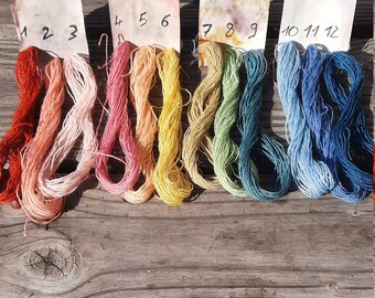 plant-dyed embroidery thread/sewing thread made of virgin wool 20/4, Sashiko