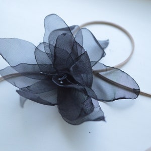 Halloween necklace, flower choker, black lily necklace image 4