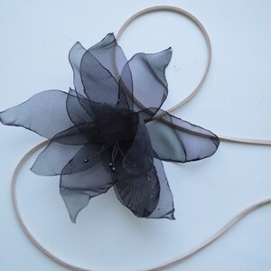 Halloween necklace, flower choker, black lily necklace image 6