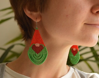 Christmas gnomes, cute winter earrings, handmade earrings