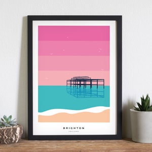 Brighton Print. Brighton Pier. Old Brighton Pier. Brighton Pride. Wall Art. Brighton Poster. Travel. Engagement Print.