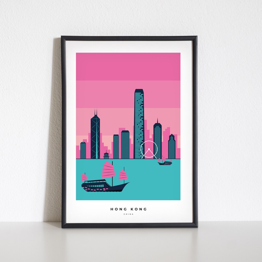 Hong Kong Print. Hong Kong Art. China Print. Travel Print. Etsy