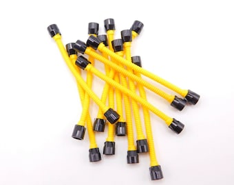 10 Lego Minifigure Yellow Hose Flexible 8.5L with Tabbed Ends Black