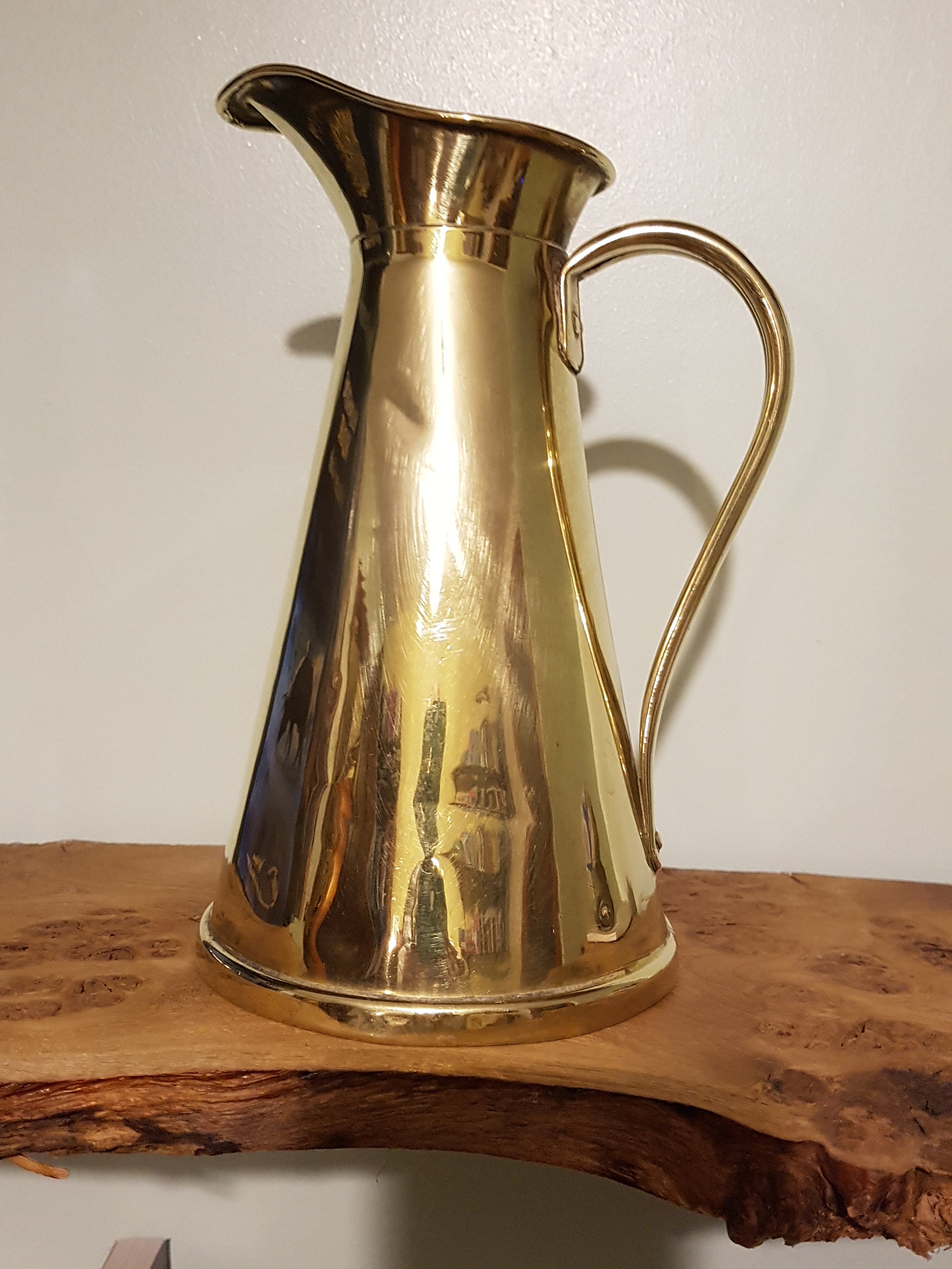 Vintage J Sankey Brass Water Jug Etsy