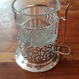 Vintage Silverplate & Cut Glass Pickle Jar